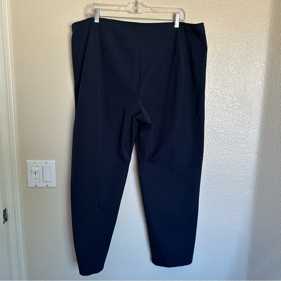 Eileen Fisher Organic Cotton Navy Blue Slim STRETCH Twill Pants - Picture 3 of 10